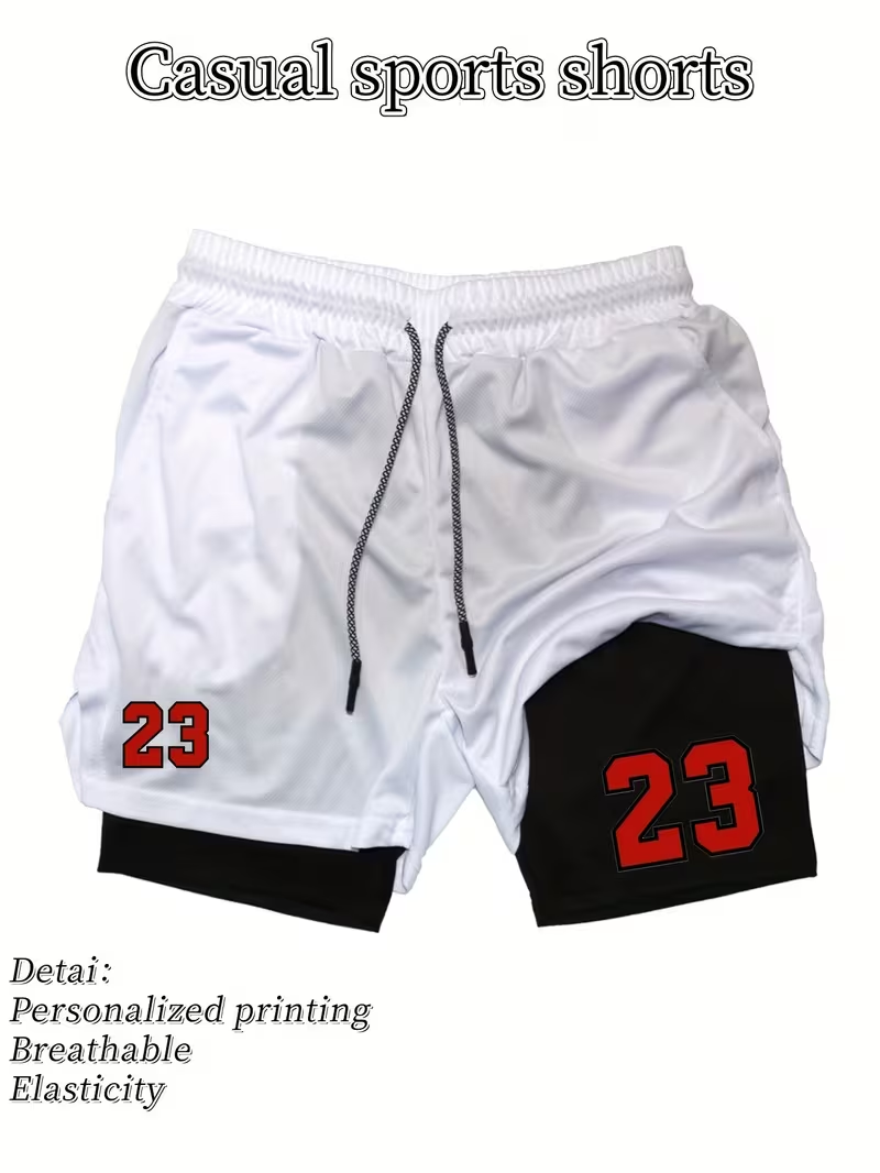 Compression Shorts Athletes - กางเกงขาสั้นกีฬาผู้ชายแบบแห้งเร็วสองชั้น รุ่นปี 2026 ระบายอากาศได้ดี ยืดหยุ่น กระชับ