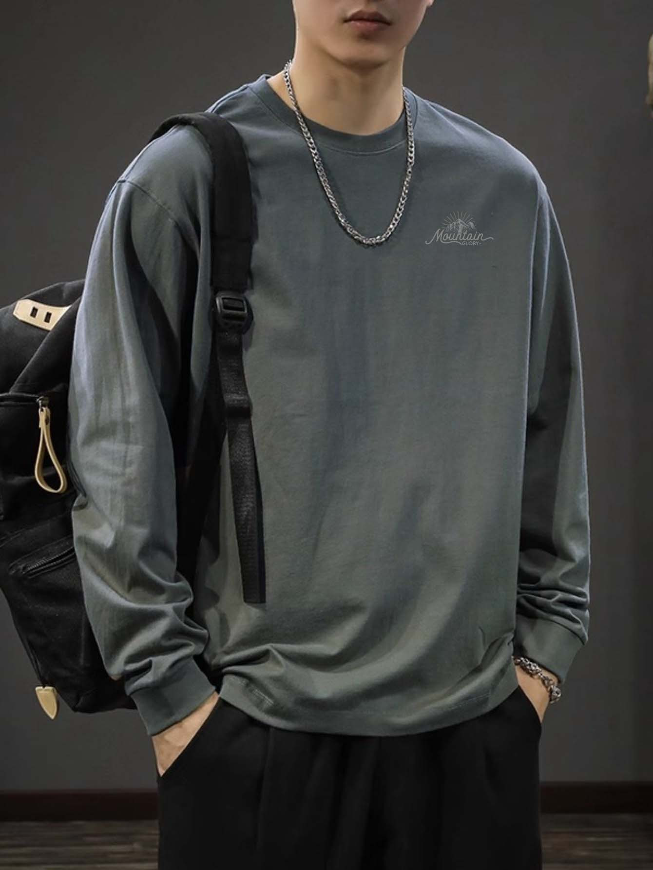 เสื้อยืดคอกลมแขนยาวผู้ชายผ้าฝ้ - Undershirt Crew Neck บทวิจารณ์และราคา