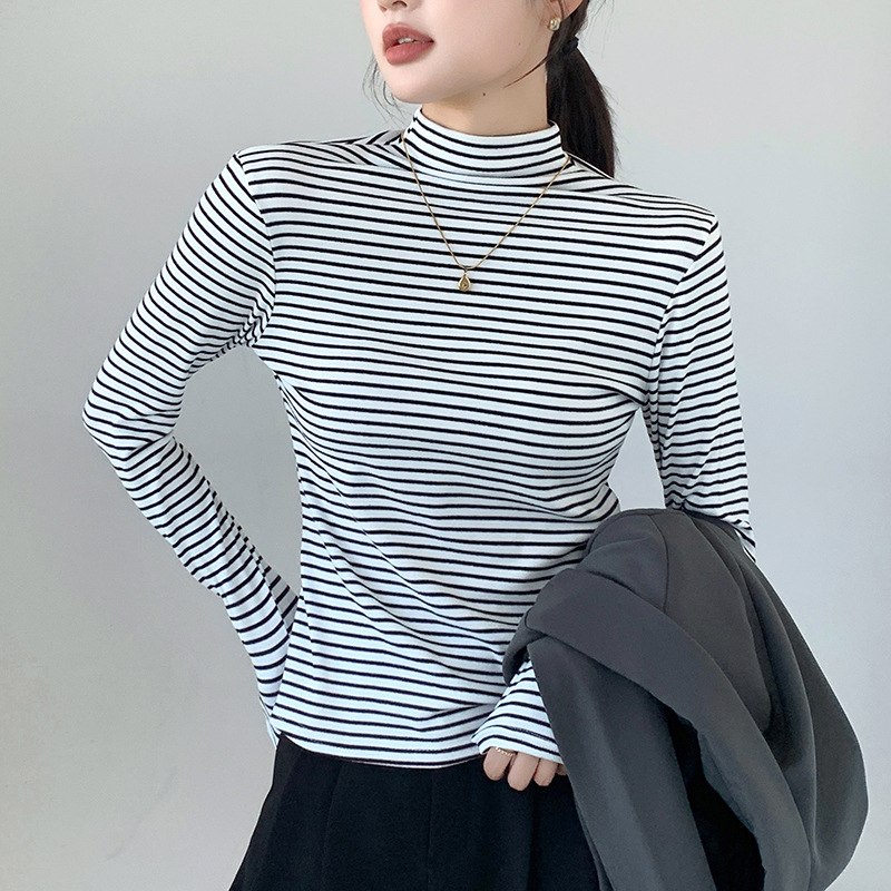 เสื้อยืดคอเต่าลายทางคลาสสิกสำห - Base Layer Top บทวิจารณ์และราคา