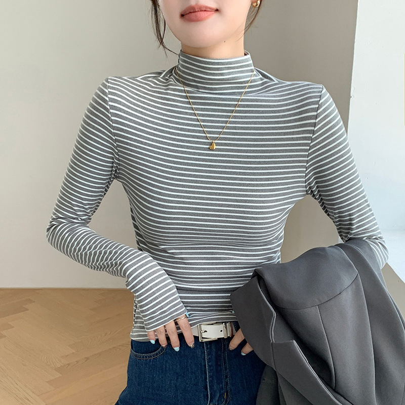 เสื้อยืดคอเต่าลายทางคลาสสิกสำห - Base Layer Top บทวิจารณ์และราคา