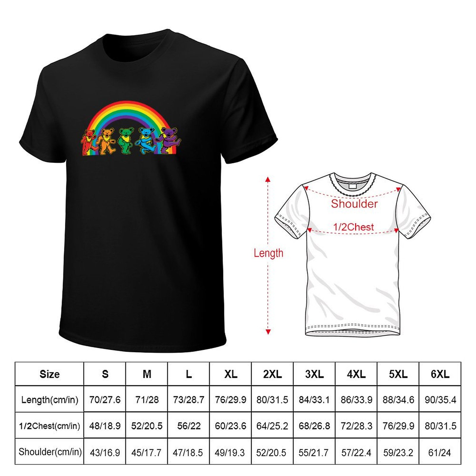 เสื้อยืดลายหมีเดินใต้สายรุ้ง ค - Undershirt Crew Neck บทวิจารณ์และราคา