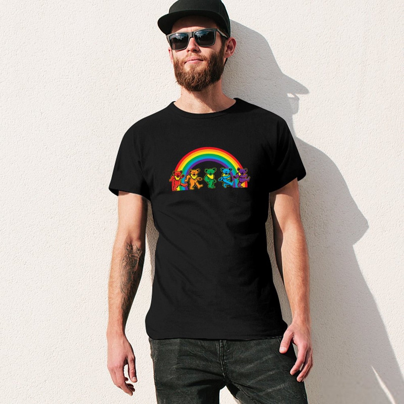เสื้อยืดลายหมีเดินใต้สายรุ้ง ค - Undershirt Crew Neck บทวิจารณ์และราคา